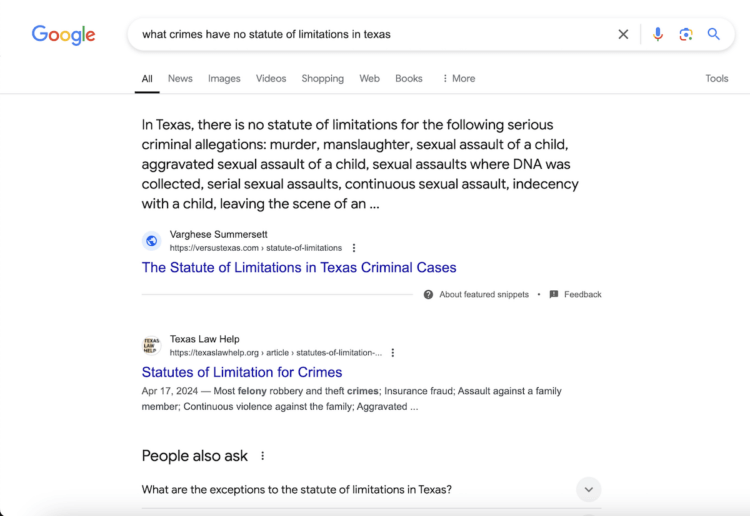 Image of Google search results